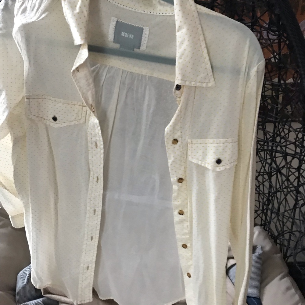 Maeve yellow & white pocka dot. Brand new.
